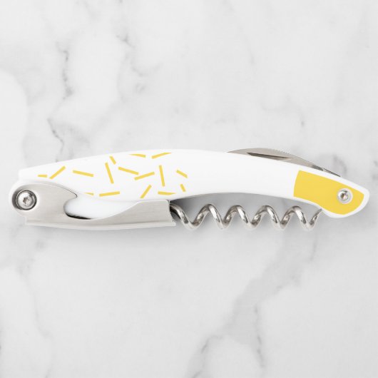Gelbe, coole, moderne, trendy geometrische Kunst Kellnermesser (Vorderseite)