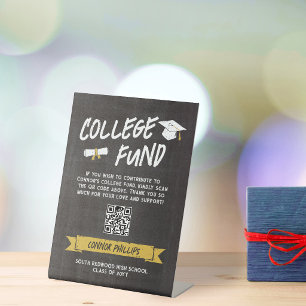 Gelbe coole Tafel Abschluss College-Fonds Sockelschild