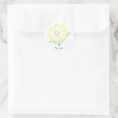 Gelbe Coreopsis-Blume, Aufkleber mit Ihrem Text (Tasche)