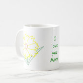 Gelbe Coreopsis Blume Liebe Mama Tasse (Vorderseite Links)