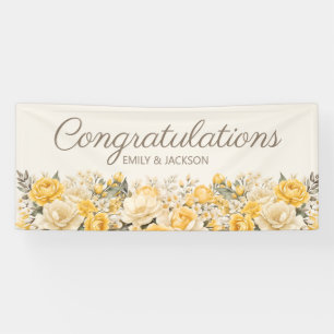 Gelbe Creme Blumen Verlobung Banner