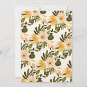 Gelbe Creme Blumengrün 90. Geburtstag Einladung (Rückseite)