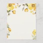 Gelbe Creme Blumenzwiebeln Einladung (Rückseite)