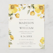 Gelbe Creme Blumenzwiebeln Einladung (Vorderseite)