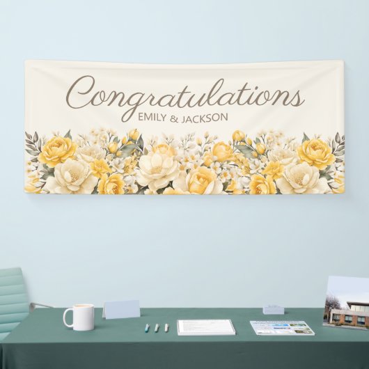 Gelbe Creme Verlobung Banner (Messe)