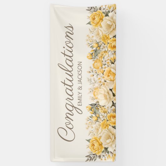 Gelbe Creme Verlobung Banner (Vertikal)