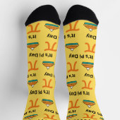 Gelbe Crew-Socken "It's Pi Day" Socken (Oben)