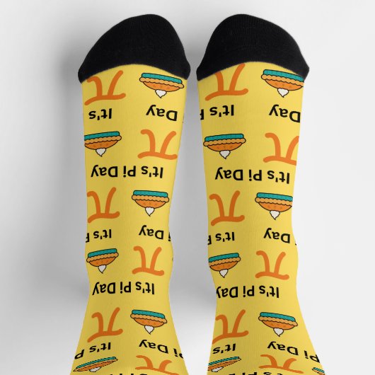 Gelbe Crew-Socken "It's Pi Day" Socken (Oben)