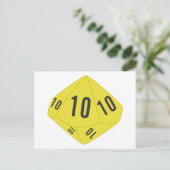Gelbe D10-Würfel-Tischnummer Postkarte (Stehend Vorderseite)