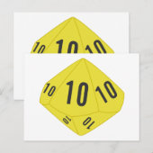 Gelbe D10-Würfel-Tischnummer Postkarte (Vorne/Hinten)