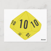 Gelbe D10-Würfel-Tischnummer Postkarte (Rückseite)