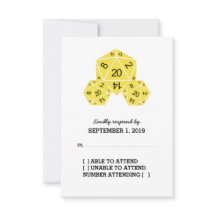 Gelbe D20-Würfel-Antwortkarte