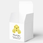 Gelbe D20-Würfel-Gastgeschenk Hochzeit Geschenkschachtel (Geöffnet)