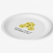 Gelbe D20-Würfel-Hochzeitspapier-Teller Pappteller (Schrägansicht)