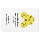 Gelbe D20-Würfel speichern Sie das Datumsfenster Magnet (Horizontal)