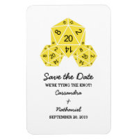 Gelbe D20-Würfel speichern Sie das Datumsfenster