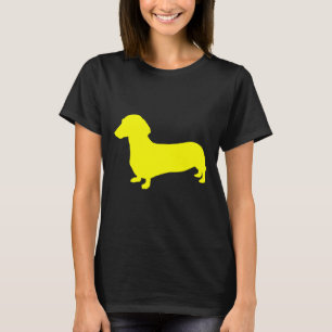 Gelbe Dackel Silhouette T-Shirt