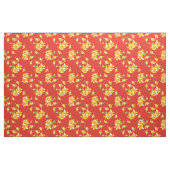 Gelbe Daffodien auf Rot Stoff (Fat Quarter (45,7 x 55,9 cm))