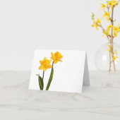 Gelbe Daffodien auf Weiß - Daffodil Blume Leere Karte (Gelbe Blume)
