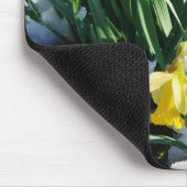Gelbe Daffodien Blume im Schnee Mousepad (Ecke)