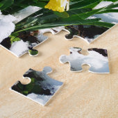 Gelbe Daffodien Blume im Schnee Puzzle (Seite)