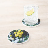 Gelbe Daffodien Blume im Schnee Untersetzer (Seite)