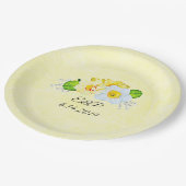 Gelbe Daffodien Frühjahrsheirat Personalisiert Pappteller (Schrägansicht)