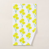 Gelbe Daffodien Frühlingsblumen Blumenstrauß Badhandtuch Set (Handtuch)