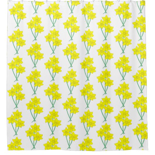 Gelbe Daffodien Frühlingsblumen Blumenstrauß Duschvorhang (Vorderseite)