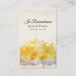 Gelbe Daffodien Frühlingsfest Gedenkgebet Visitenkarte