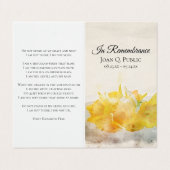 Gelbe Daffodien Frühlingsfest Gedenkgebet Visitenkarten (Außenseite Aufgefaltet)