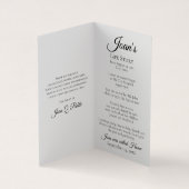 Gelbe Daffodien Frühlingsfest Gedenkgebet Visitenkarten (Innenseite)