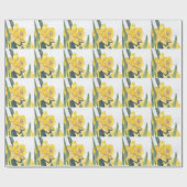 Gelbe Daffodien Geschenkpapier (Flach)