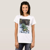 Gelbe Daffodien im Schnee T-Shirt (Vorne ganz)