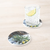 Gelbe Daffodien im Schnee Untersetzer (Seite)