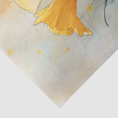 Gelbe Daffodien in Aquarellfarben Seidenpapier (Detail)