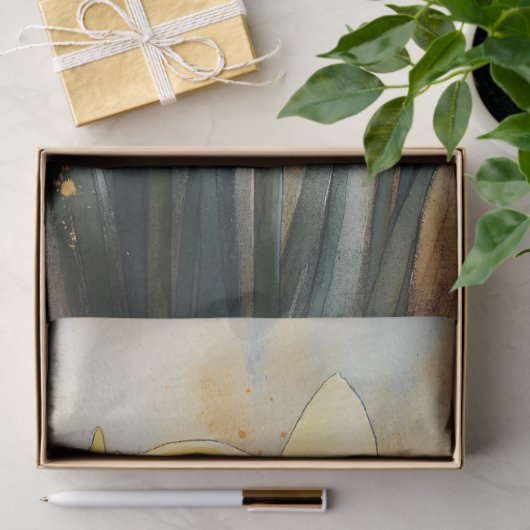 Gelbe Daffodien in Aquarellfarben Seidenpapier (Geschenk)