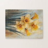 Gelbe Daffodien in Wasserfarbe Puzzle (Horizontal)