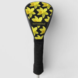 Gelbe Daffodien Individuelle Name Black Golf Headcover