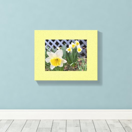Gelbe Daffodien Leinwanddruck (Insitu (Holzboden))