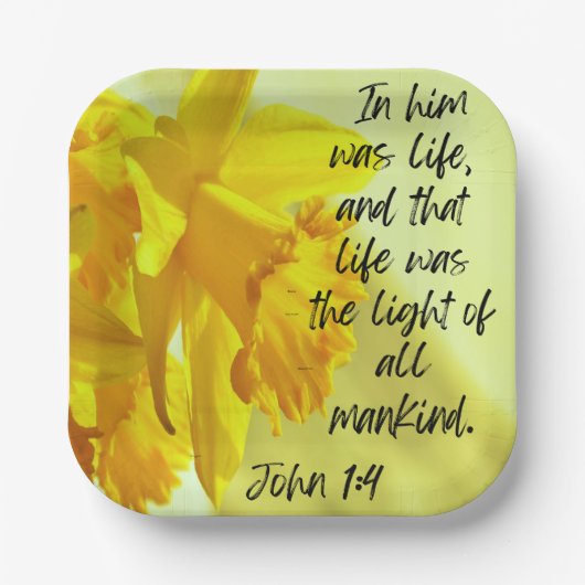 Gelbe Daffodien Papierplatte Pappteller (Vorderseite)