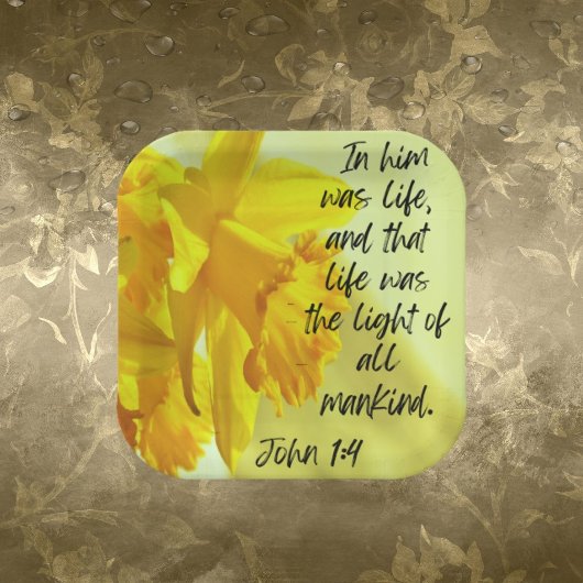 Gelbe Daffodien Papierplatte Pappteller