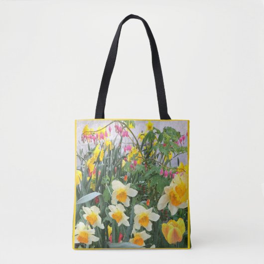 Gelbe Daffodien Touch Rosa Blumengarten  Tasche (Vorderseite)