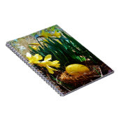 Gelbe Daffodien und ein Gelbes Osterei Notizblock (Rechte Seite)