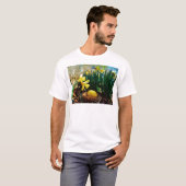 Gelbe Daffodien und ein Gelbes Osterei T-Shirt (Vorne ganz)