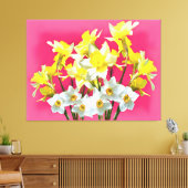 Gelbe Daffodien und weiße Narcissi Viva Magenta Leinwanddruck (Insitu (Wohnzimmer))