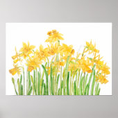 Gelbe Daffodien Wasserfarbe Poster (Vorne)