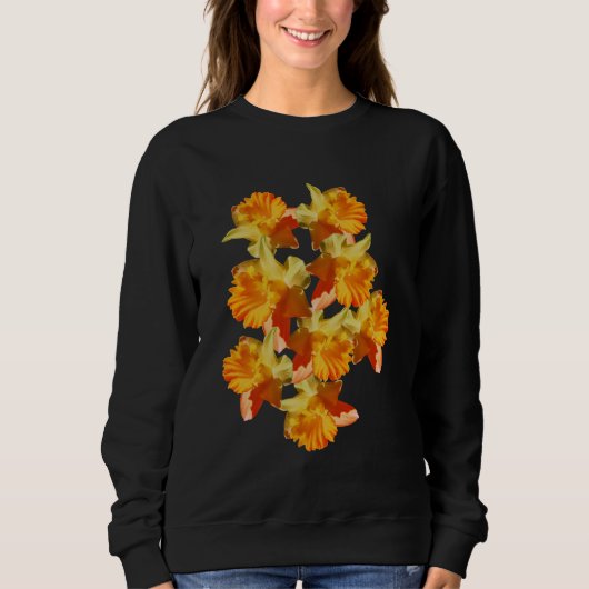 Gelbe Daffodil-Blume gestrichen Sweatshirt (Vorderseite)