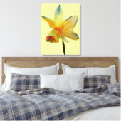 Gelbe Daffodin Aquarellfarben Blume Art Leinwanddruck (Insitu (Schlafzimmer))