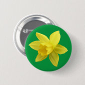 Gelbe Daffodin auf Grün Button (Vorne & Hinten)